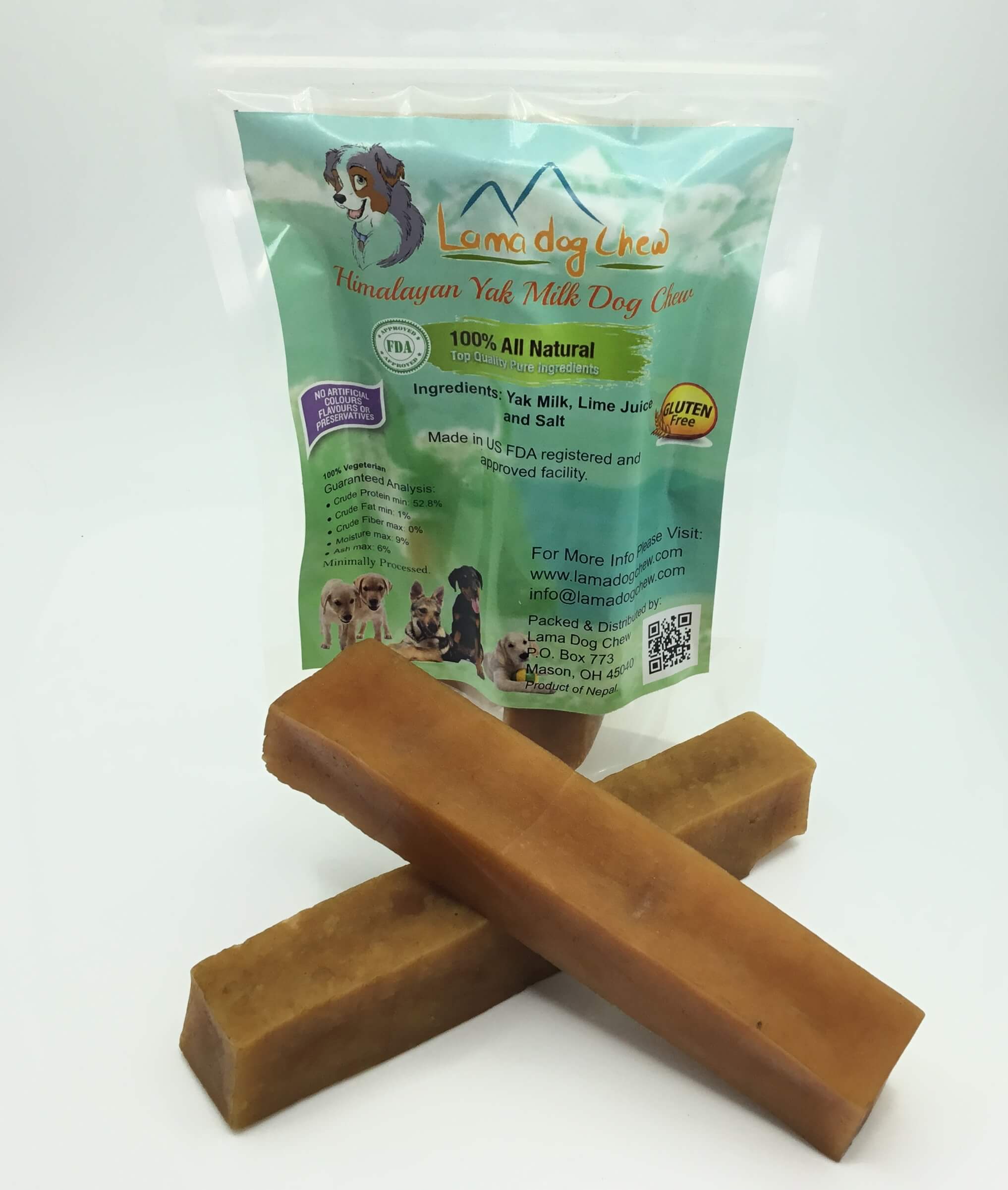 Medium Sized Cuts 2 pcs - Natural Yak Milk Dog Chew. For Small and Medium Sized Dogs.